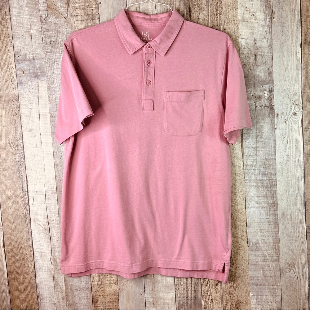 George Size Medium Rose Short Sleeve 1 Pocket Polo Shirt